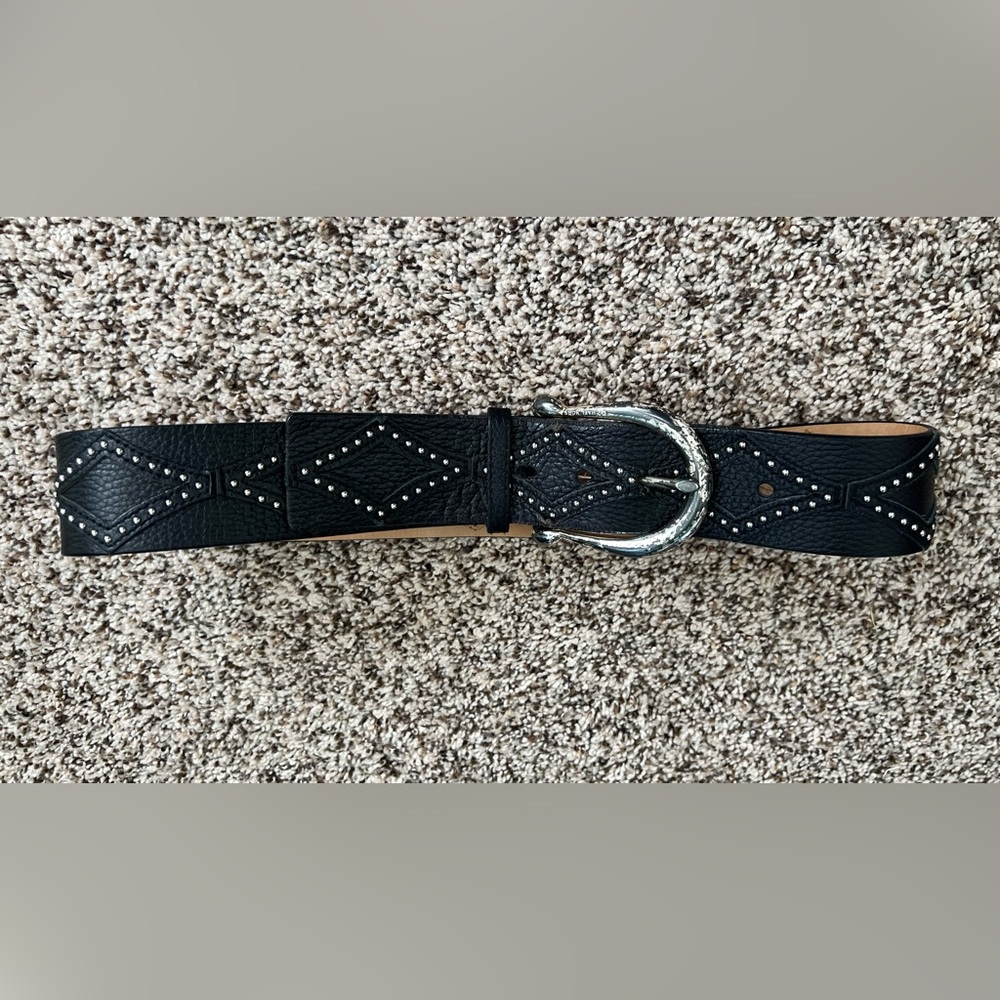 Michael Kors Distressed Leather Studded Western Belt Size Small